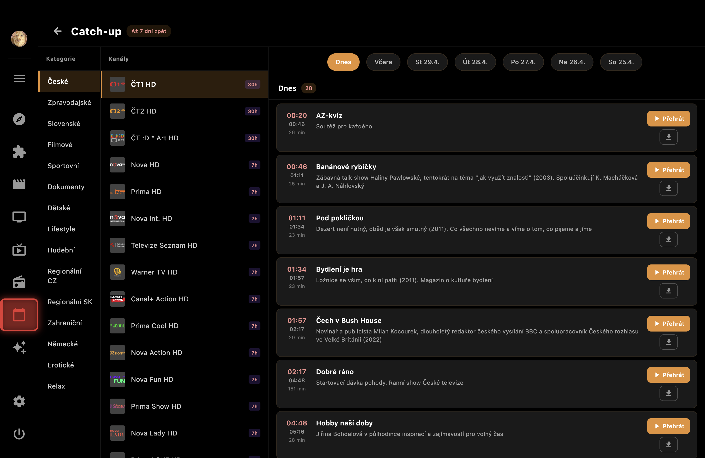 Catch-up program archive